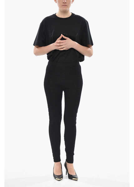 Colanti Givenchy Crochet Fabric Leggings With Monogram Pattern Black Femei (BM 19752536) 4