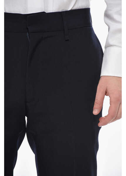 Pantaloni eleganti Givenchy Virgin Wool Four-Pocket Trousers With Belt Loops Blue Barbati (BM 19752551) 3