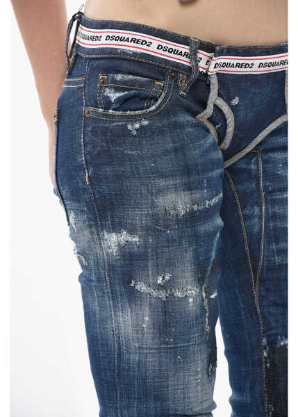 Blugi drepti DSQUARED2 Straight-Leg Jeans Sharpei With Logo Band 16Cm Blue Femei (BM 19752554) 3