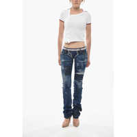 Blugi Dama pagina 13 - Blugi drepti DSQUARED2 Straight-Leg Jeans Sharpei With Logo Band 16Cm Blue Femei (BM 19752554) - B-mall.ro