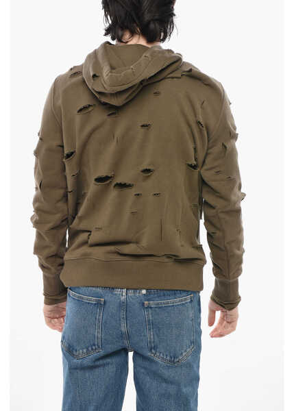Bluze de trening Givenchy Double-Fabric Hoodie With Cut-Out Design Military Green Barbati (BM 19752830) 2