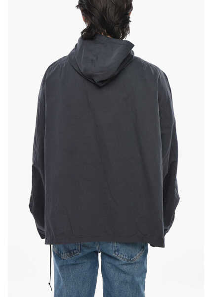 Jachete Givenchy Cotton-Blend Anorak With Hood And Half Zip Blue Barbati (BM 19752833) 2