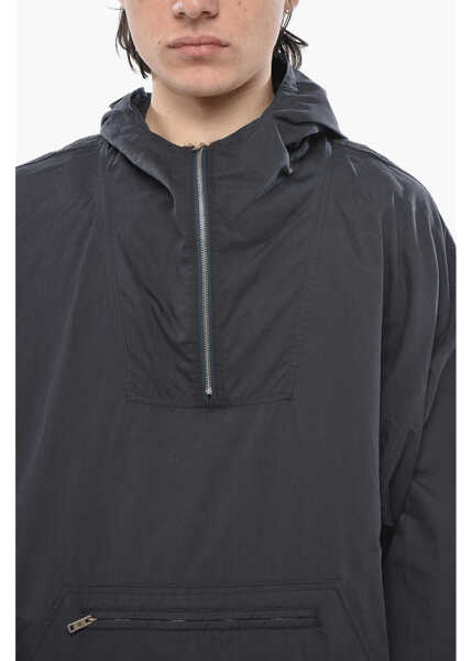 Jachete Givenchy Cotton-Blend Anorak With Hood And Half Zip Blue Barbati (BM 19752833) 3