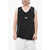 Givenchy Cotton Tank Top With Contrast Trim And V-Neck Black