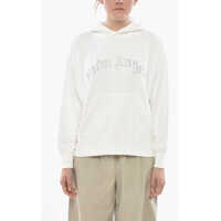 Hanorace Hooded Sweatshirt Curved Logo, Cotton With Crystals Femei