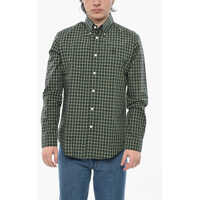 Camasi casual Button-Down Cotton Shirt With Plaid Check Pattern Barbati