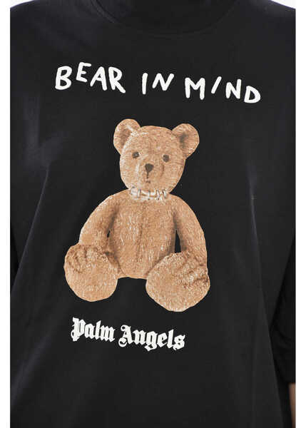 Tricouri Palm Angels Crewneck Loose-Fit T-Shirt Bear In Mind Printed Black Femei (BM 19752851) 3