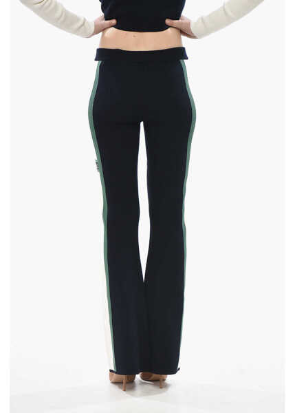 Pantaloni casual Palm Angels Knit Bootcut Pants Cb Racing With Contrast Side Bands Blue Femei (BM 19752854) 2