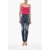 Blugi Dama pagina 13 - Blugi drepti DSQUARED2 Ski Stirrup High-Waist Stretch Denim Jeans 13Cm Blue Femei (BM 19752860) - B-mall.ro