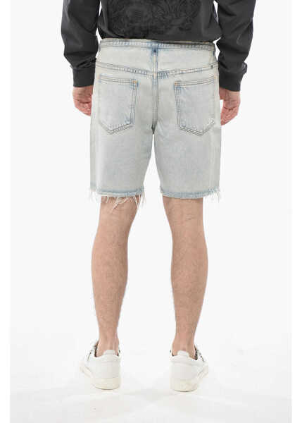 Pantaloni scurti Givenchy Light-Wash Denim Shorts With Raw Hem Light Blue Barbati (BM 19752872) 2