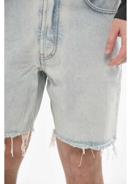 Pantaloni scurti Givenchy Light-Wash Denim Shorts With Raw Hem Light Blue Barbati (BM 19752872) 3