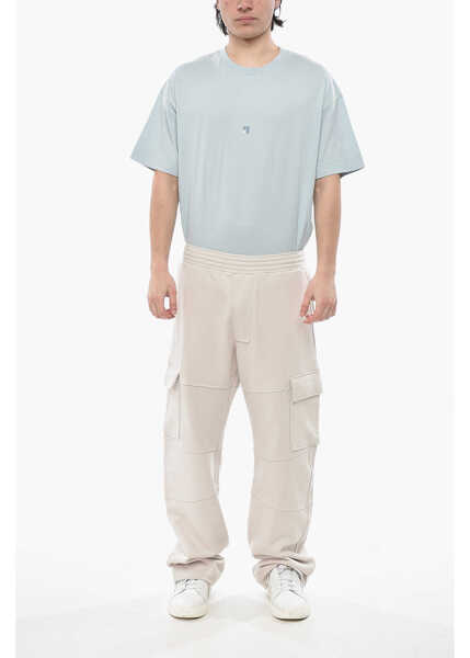 Pantaloni de trening Givenchy Brushed Cotton Cargo Straight-Leg Joggers White Barbati (BM 19752887) 4