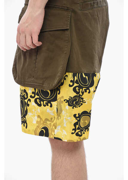 Pantaloni scurti DSQUARED2 Printed Double-Fabric Cargo Shorts Green Barbati (BM 19752890) 3