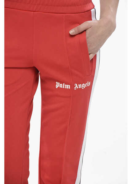 Pantaloni de trening Palm Angels Technical Fabric Joggers With Contrast Side Stripe Red Femei (BM 19752893) 3