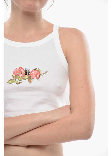 Bluze Givenchy Cotton Crop Top Roses White Femei (BM 19752896) 3