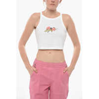 Bluze Cotton Crop Top Roses Femei