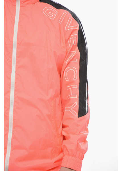 Jachete Givenchy Nylon Windbreaker Neon With Contrast Bands Pink Barbati (BM 19752902) 3