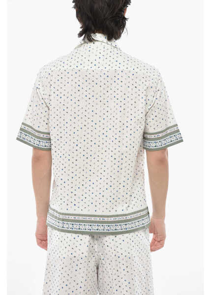 Camasi casual Givenchy Textured Cotton Bowling Shirt With Floral Pattern White Barbati (BM 19752911) 2