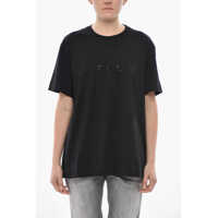 Tricouri Oversized Cotton T-Shirt With Crystal Logo Femei