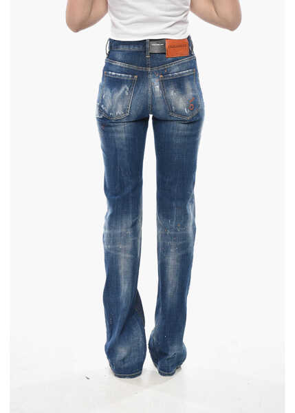 Blugi drepti DSQUARED2 Jeans Dalma Angel Vintage Effect Straight Leg 21Cm Blue Femei (BM 19752920) 2