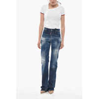 Blugi Dama pagina 13 - Blugi drepti DSQUARED2 Jeans Dalma Angel Vintage Effect Straight Leg 21Cm Blue Femei (BM 19752920) - B-mall.ro
