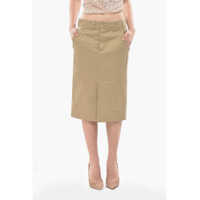 Fuste lungi Mm1 Cotton-Blend Midi Skirt With Darts Femei