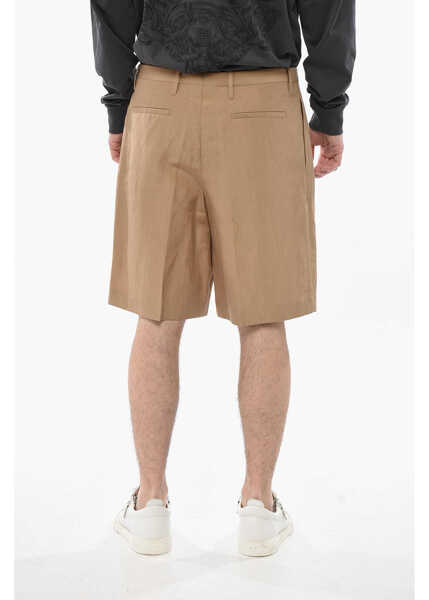 Pantaloni scurti Givenchy Linen-And-Silk Chino Shorts With Double Pleats Beige Barbati (BM 19753013) 2