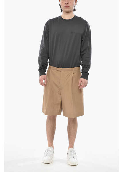 Pantaloni scurti Givenchy Linen-And-Silk Chino Shorts With Double Pleats Beige Barbati (BM 19753013) 4