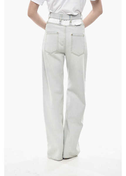 Blugi drepti Maison Margiela Mm1 Straight-Leg Jeans With 25Cm Cut-Out Light Blue Femei (BM 19753016) 2