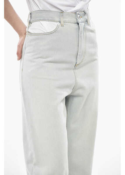 Blugi drepti Maison Margiela Mm1 Straight-Leg Jeans With 25Cm Cut-Out Light Blue Femei (BM 19753016) 3