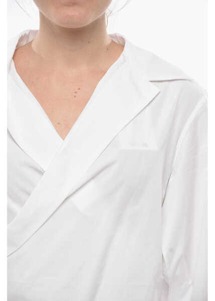 Camasi casual Givenchy Poplin Shirt With Wrap Design White Femei (BM 19753019) 3