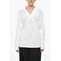 Camasi casual Poplin Shirt With Wrap Design Femei