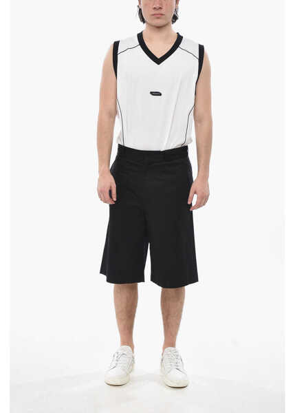 Pantaloni scurti Givenchy Stretch Cotton Chino Shorts With Concealed Closure Black Barbati (BM 19753022) 4