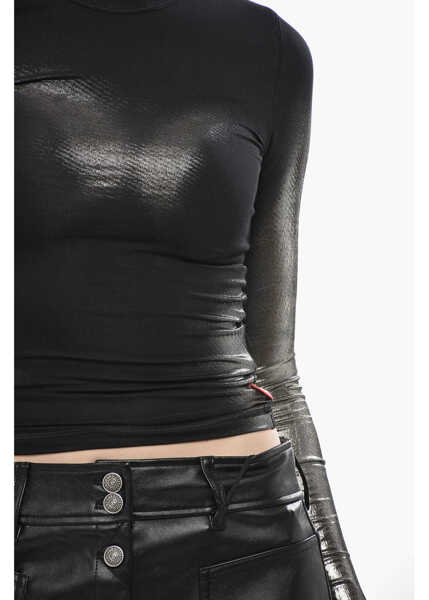 Tricouri Diesel Top T-Ilon Metallic Effect Black Femei (BM 19753031) 3