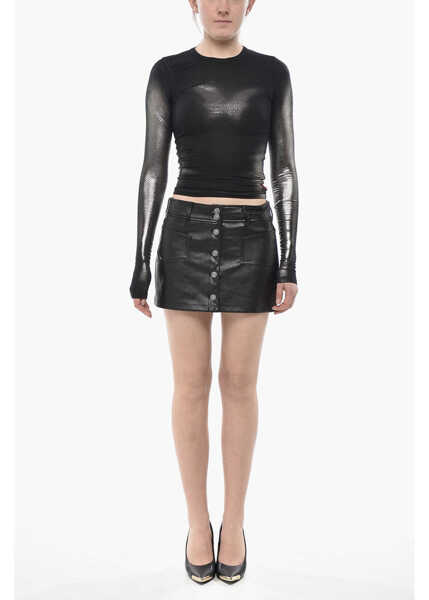 Tricouri Diesel Top T-Ilon Metallic Effect Black Femei (BM 19753031) 4