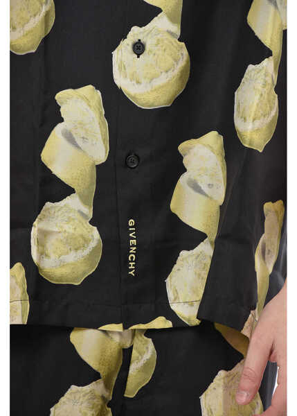 Camasi casual Givenchy Silk Lemon Shirt With Pocket Black Barbati (BM 19753034) 3