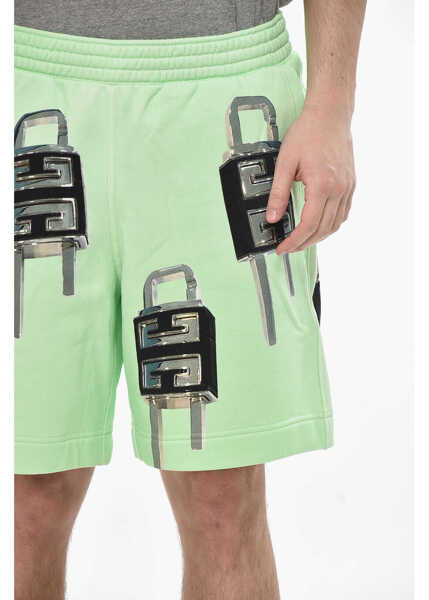 Pantaloni scurti Givenchy Brushed Cotton Shorts Lock With Print Green Barbati (BM 19753037) 3