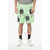 Givenchy Brushed Cotton Shorts Lock With Print Green