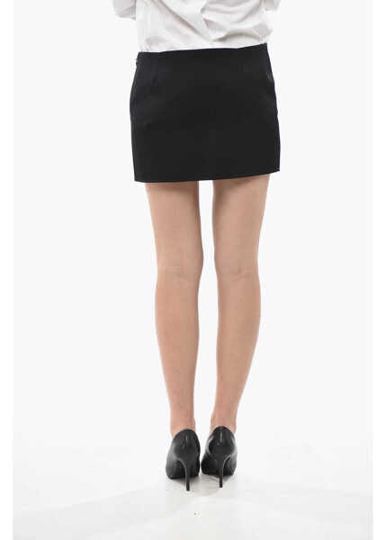 Fuste scurte Givenchy Linen-Blend Mini Skirt Liquid With Side Zip Black Femei (BM 19753046) 2