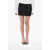 Givenchy Linen-Blend Mini Skirt Liquid With Side Zip Black