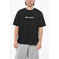 Tricouri Slim-Fit Crewneck T-Shirt In Solid Color With Contrast Logo Barbati