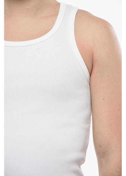 Tricouri Givenchy Ribbed Stretch Cotton Tank Top White Barbati (BM 19753070) 3