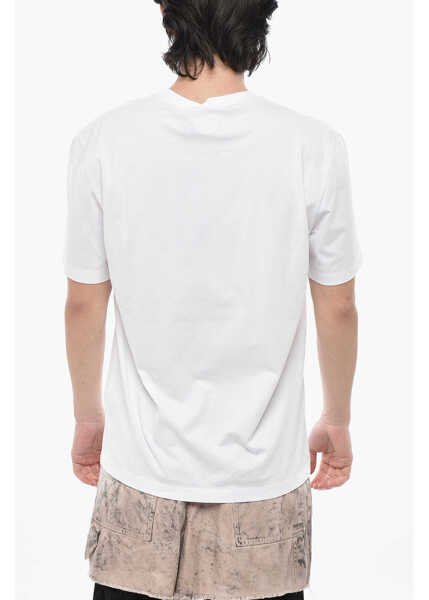 Tricouri DSQUARED2 Crewneck T-Shirt Regular Fit Solid-Color With Embroidered Lo White Barbati (BM 19753076) 2