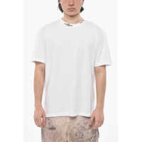 Tricouri Crewneck T-Shirt Regular Fit Solid-Color With Embroidered Lo Barbati