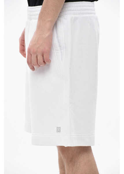 Pantaloni scurti Givenchy Cotton Shorts With Lurex Logo White Barbati (BM 19753079) 3