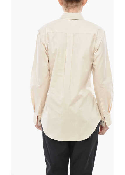 Camasi casual LEMAIRE Fitted Fit Poplin Cotton Shirt With Chest Pocket Beige Femei (BM 19753085) 2