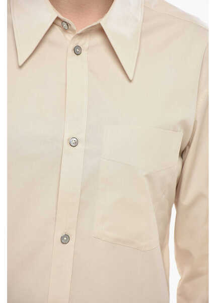 Camasi casual LEMAIRE Fitted Fit Poplin Cotton Shirt With Chest Pocket Beige Femei (BM 19753085) 3