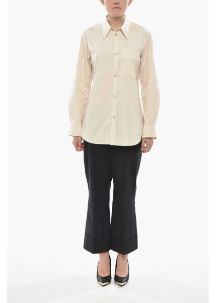 Camasi casual LEMAIRE Fitted Fit Poplin Cotton Shirt With Chest Pocket Beige Femei (BM 19753085) 4