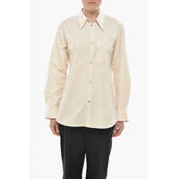 Camasi casual Fitted Fit Poplin Cotton Shirt With Chest Pocket Femei