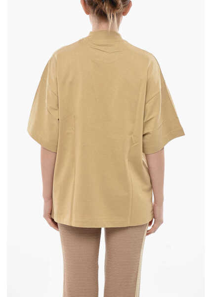 Tricouri Palm Angels Cotton Loose-Fit T-Shirt Bear In Mind With Print Beige Femei (BM 19753091) 2